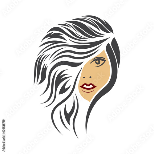 Women beauty, salon, spa, hair minimalist logo design