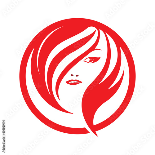 Women beauty, salon, spa, hair minimalist logo design