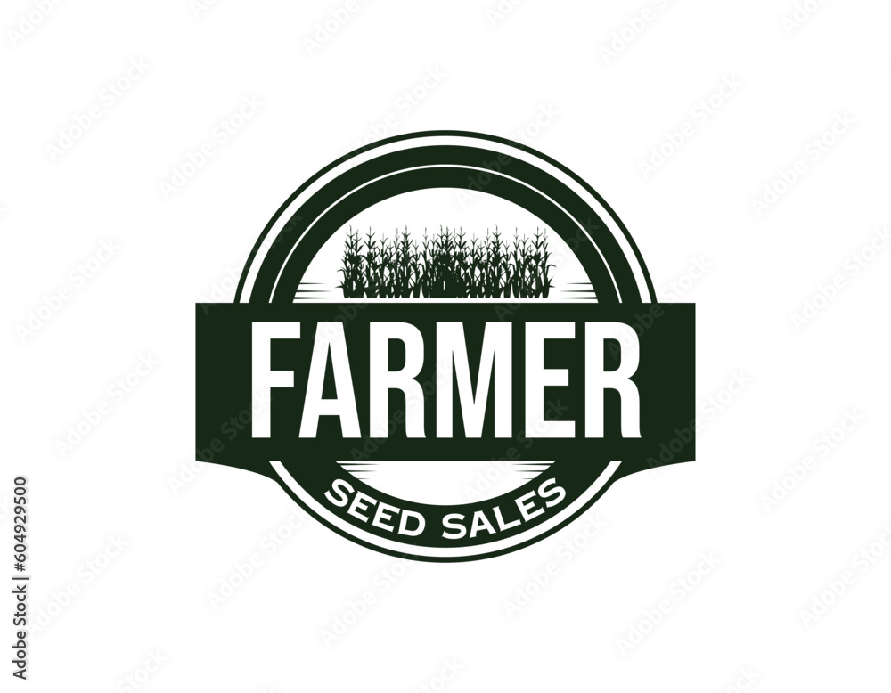 Fototapeta premium Corn Crop Seed Business Brand Logo Design Template