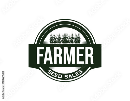 Corn Crop Seed Business Brand Logo Design Template