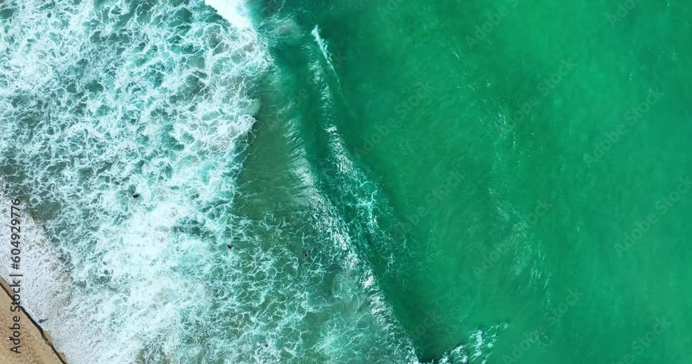Beautiful sea summer landscape, Waves sea water surface High quality video Bird's eye view, Drone top view ocean sea beach background Beautiful sea summer landscape, Waves sea water surface High quality video Bird's eye view, Drone top view ocean sea beach background