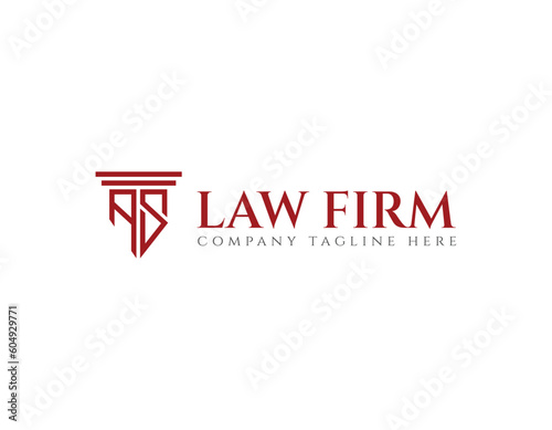 Simple Maroon Letter Mark AS Law Firm Logo Design template