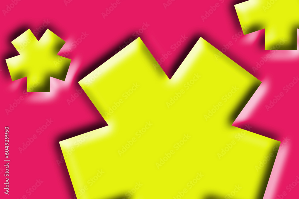 Luxurious simple and modern basic shape paper cut design with yellow and pink colour Luxurious simple and modern basic shape paper cut design with yellow and pink colour