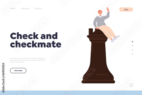 Check and checkmate landing page design template for online chess club and personal training class