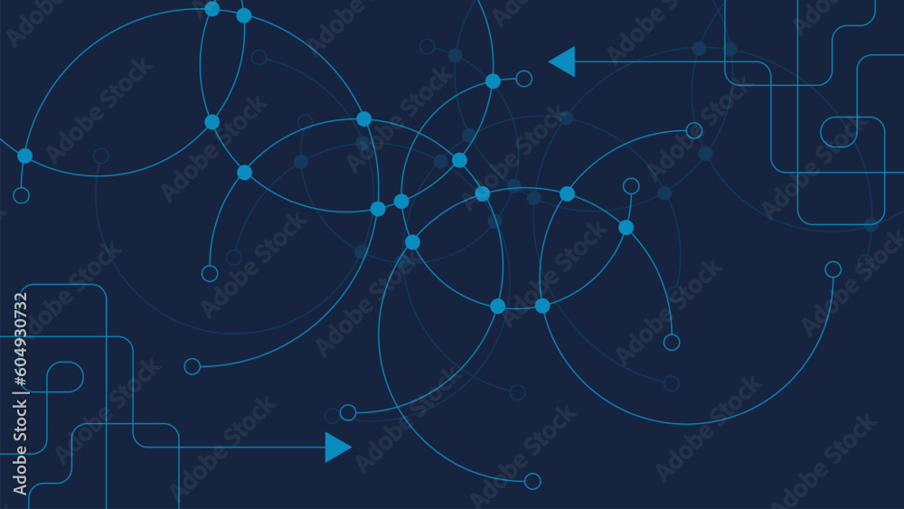 Abstract connected dots and lines for networking, global communication and big data visualization concept background.