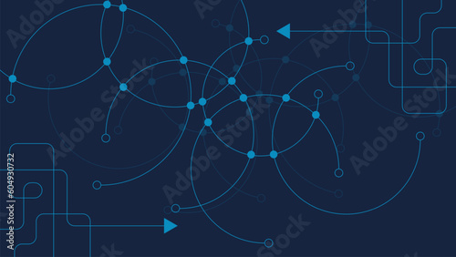 Abstract connected dots and lines for networking, global communication and big data visualization concept background.
