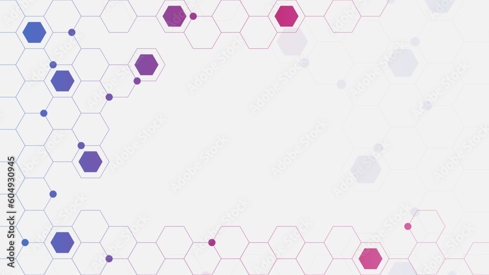 Abstract science and technology background with hexagonal shapes ...