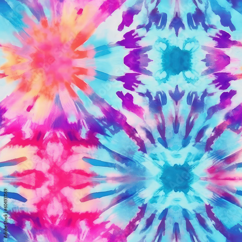 Tie-dye seamless repeat pattern  Generative AI 