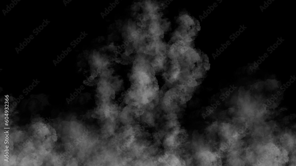 white smoke in the form of chunks, on a black background white smoke in the form of chunks, on a black background
