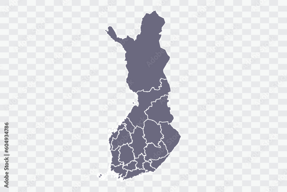 Finland Map pewter Color on White Background quality files Png