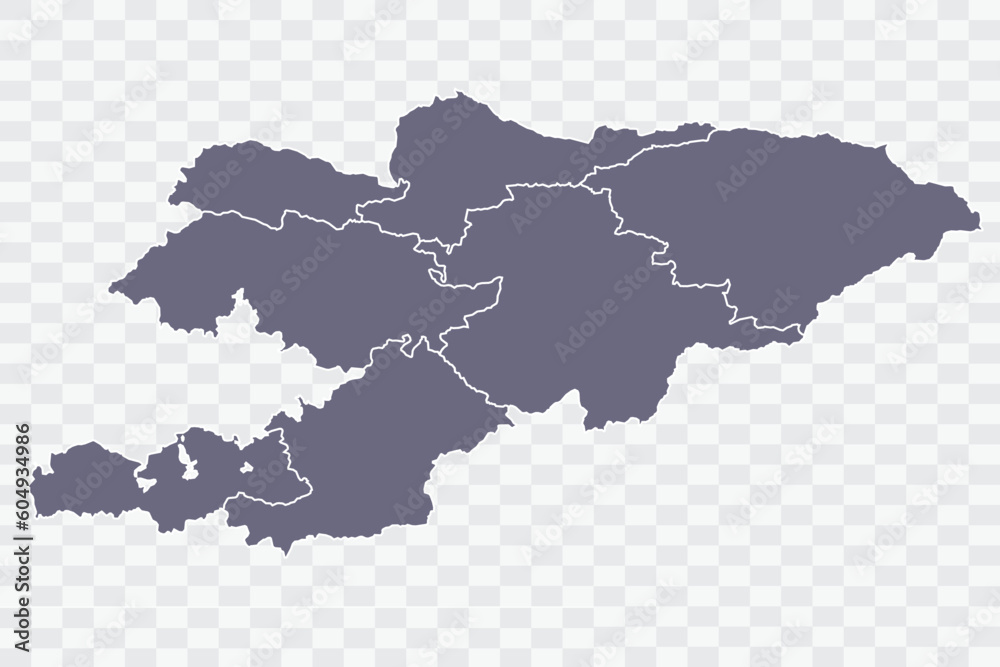  Kyrgyzstan Map pewter Color on White Background quality files Png