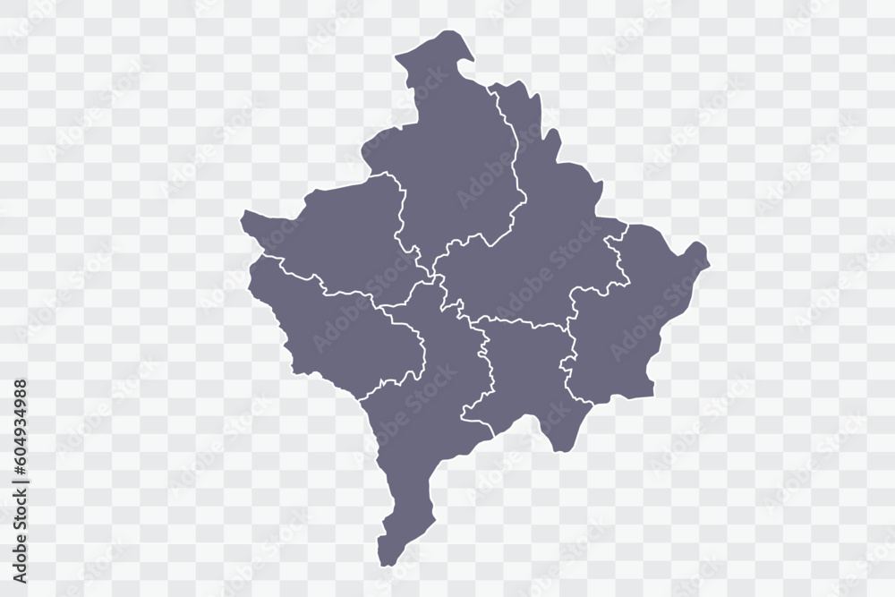 Kosovo Map pewter Color on White Background quality files Png