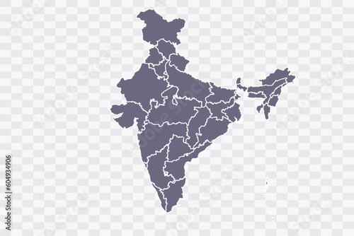 India Map pewter Color on White Background quality files Png