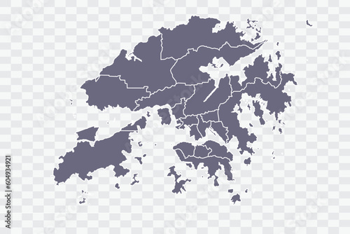 Hong Kong Map pewter Color on White Background quality files Png