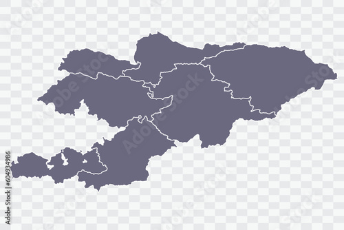  Kyrgyzstan Map pewter Color on White Background quality files Png © Rungsak