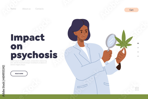 Landing page design template for online service studying medical marijuana impact on psychosis