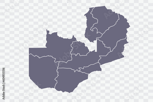 Zambia Map pewter Color on White Background quality files Png