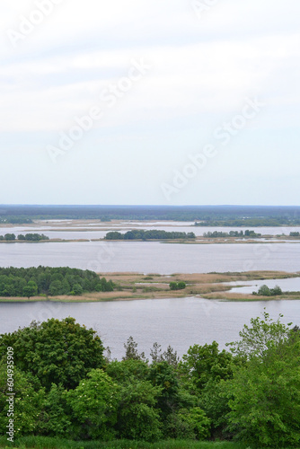 beautiful landscape from high on the forest and Dnipro river