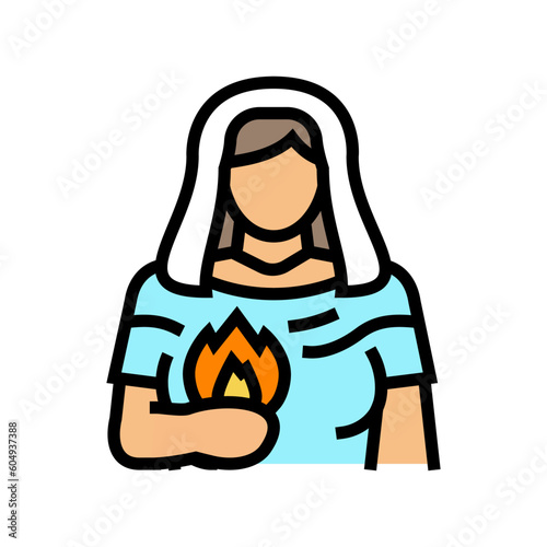 hestia greek god ancient color icon vector. hestia greek god ancient sign. isolated symbol illustration
