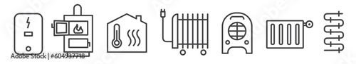 Heating icons set - vector illustration