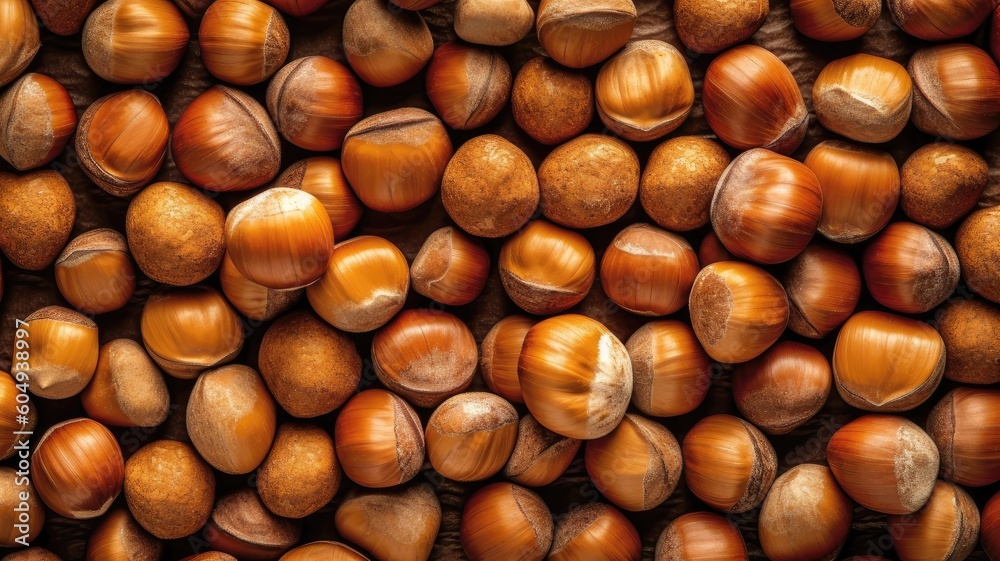close up haselnuts seamless background AI generative close up haselnuts seamless background AI generative