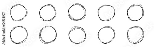 hand drawing circle doodle circle frame doodle