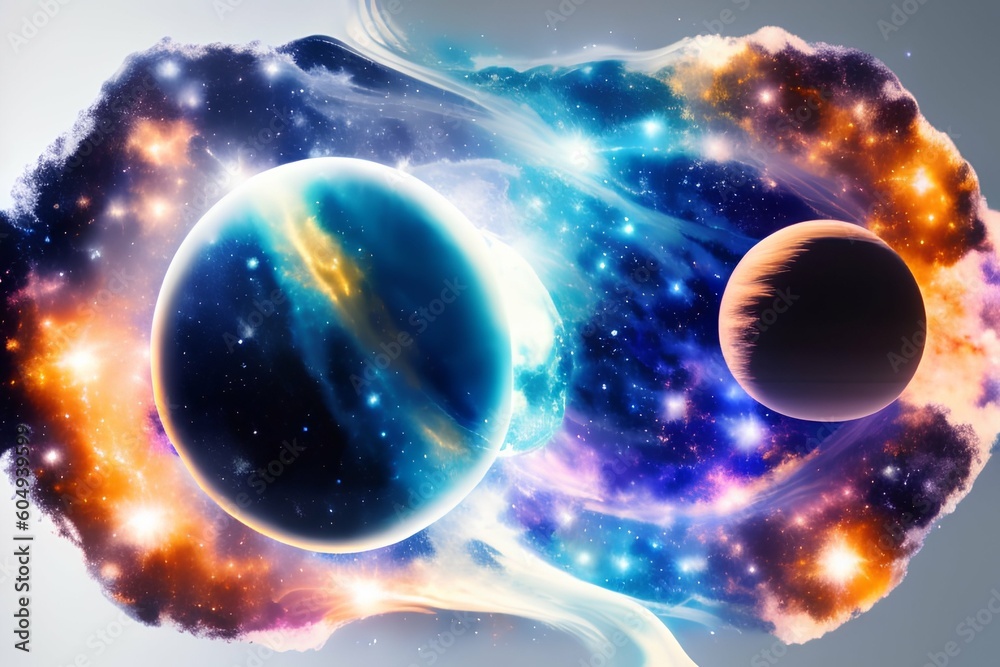 space style water splash. Creative layout made of nebula with planet of solar system. space universe - generative ai
space style water splash. Creative layout made of nebula with planet of solar system. space universe - generative ai
