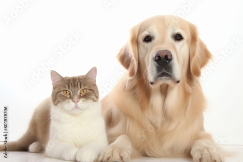 British cat andGolden Retriever dog