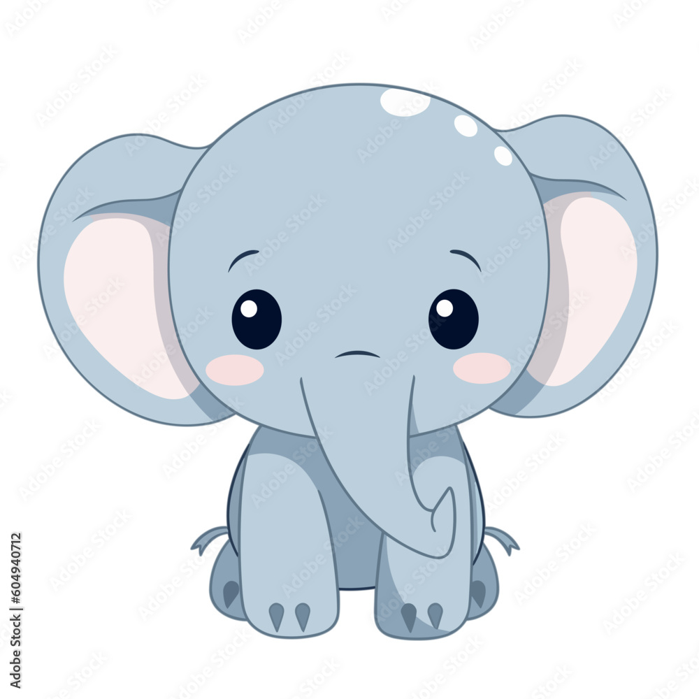 baby elephant cartoon vektor crafted by Generative AI baby elephant cartoon vektor crafted by Generative AI