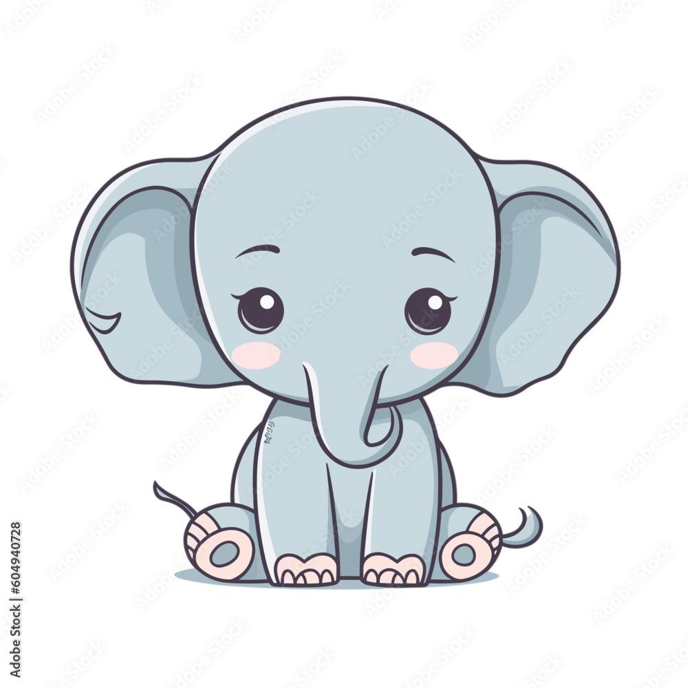 baby elephant cartoon vektor crafted by Generative AI