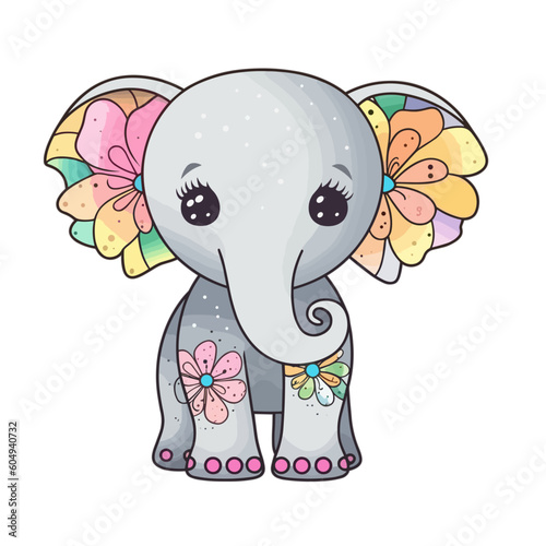 baby elephant cartoon vektor crafted by Generative AI