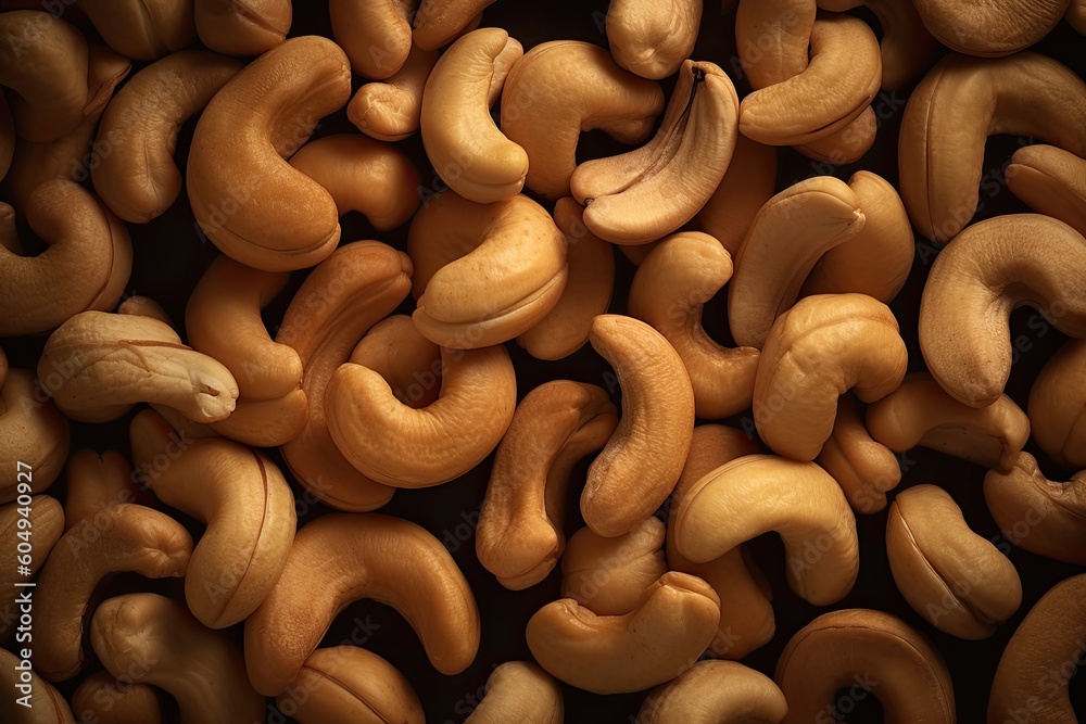 Nuts at the dark background. Generative AI. Nuts at the dark background. Generative AI.