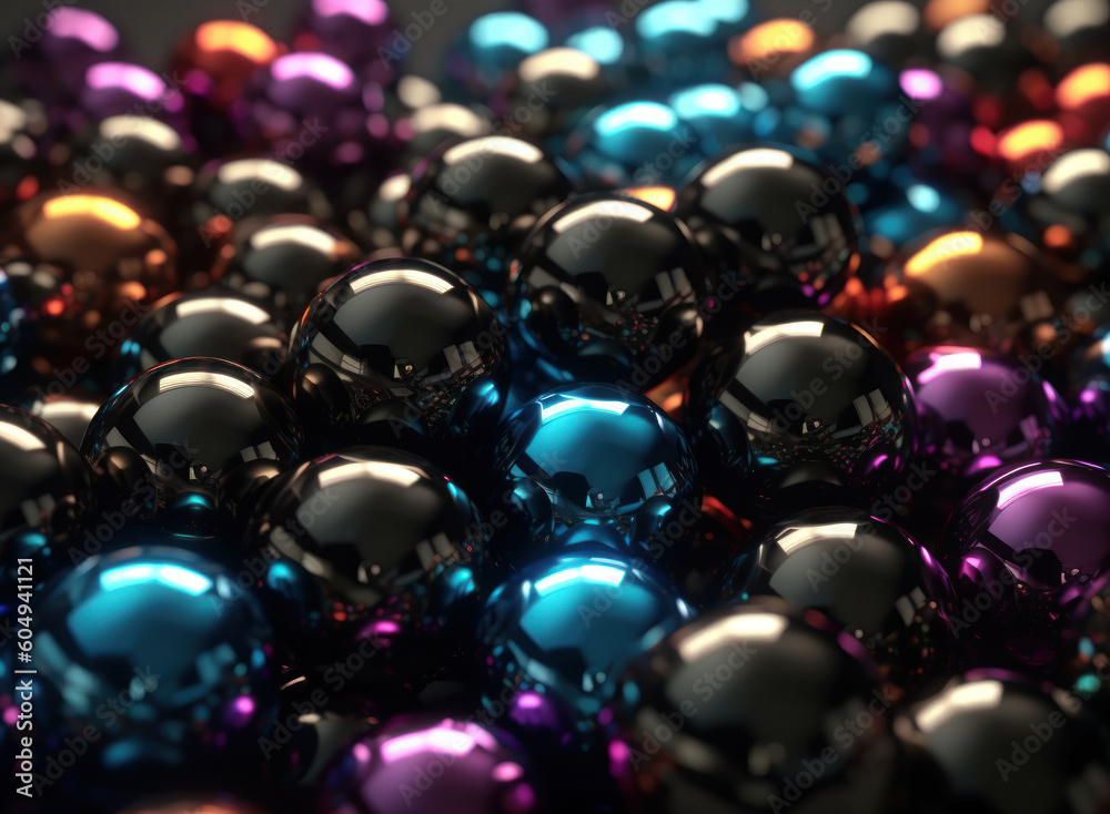 Futuristic abstract spheres geometric background created with Generative AI technology. Futuristic abstract spheres geometric background created with Generative AI technology.