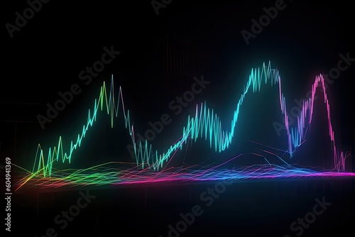Abstract rainbow color wave line background. Generative AI.