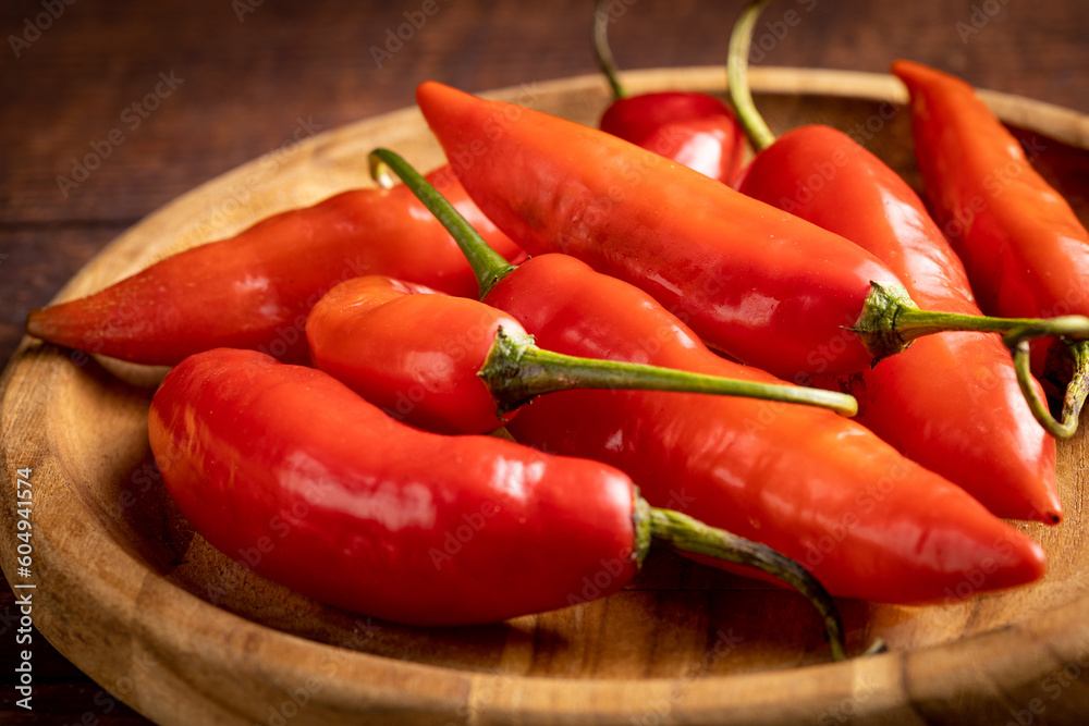 Red peppers known in Brazil as Pepper girl finger (dedo de moça).