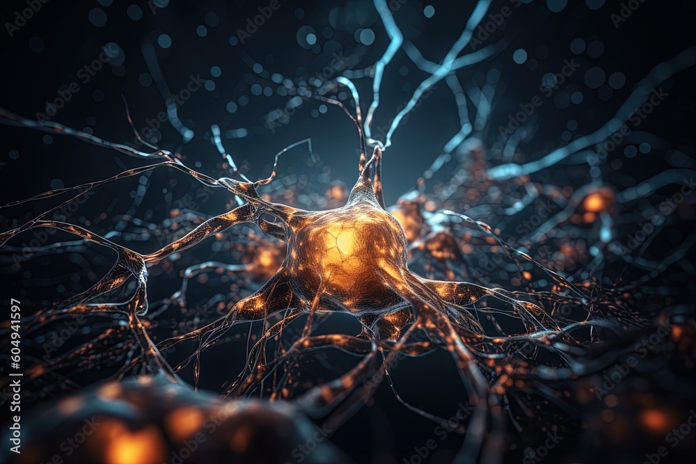 Electrically active neuron network.Generative AI