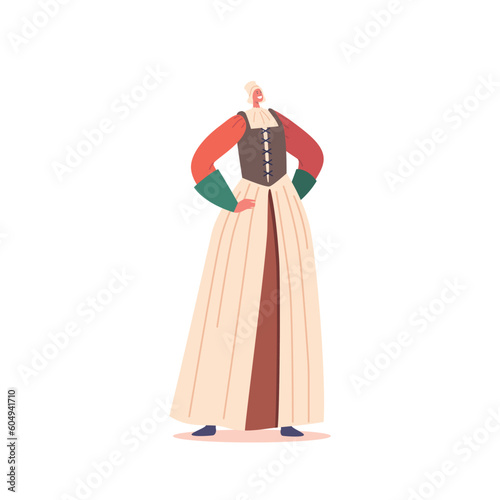 Woman Character Dressed In A Renaissance Peasant Costume  Adorned With Earthy Tones And Rustic Fabrics