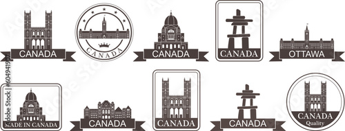 Canada set. Isolated Canada on white background