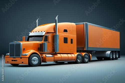 Moving Truck with Trailer: Transportation Concept. AI