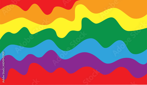 Groovy rainbow colors background. Vector wavy LGBT pattern © Ольга Дикун