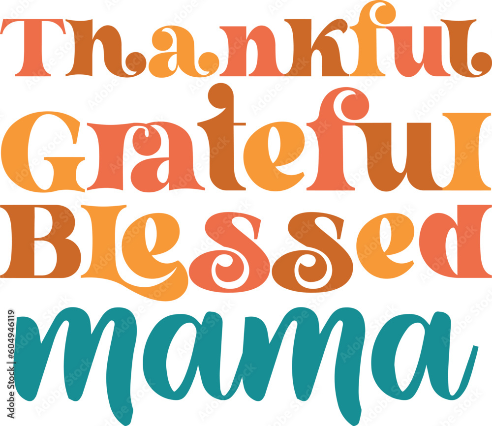 Obraz premium Thanksgiving Sublimation Graphics Design Bundle on White Background. Cute Pumpkin Color Typography with Positive Life Related Quotes for Print Business and Fashion Industry.