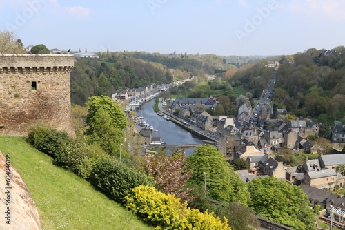 view of the fortifications on the harbor in Dinan