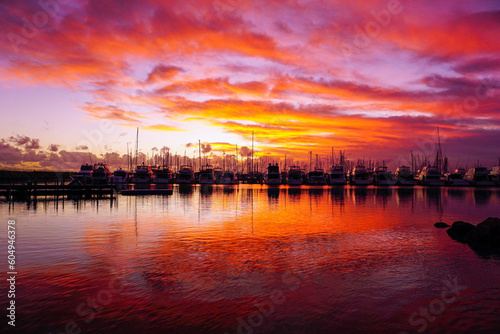 sunset over the harbor © Julie