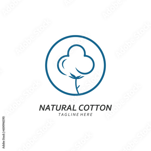 100% Cotton Logo Template Vector Illustration