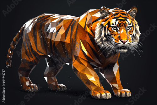 Tiger low poly inspired design illustration © Jeremy