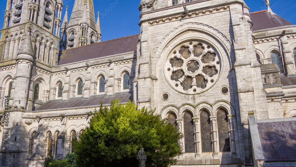The Irish Cathedral of the Anglican Church in Cork. Cathedral of the 19th century in the Neo-Gothic style. Cathedral Church of St Fin Barre, Cork - One of Ireland’s Iconic Buildings.