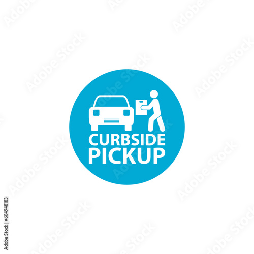 Curbside pickup glyph icon isolated on white background