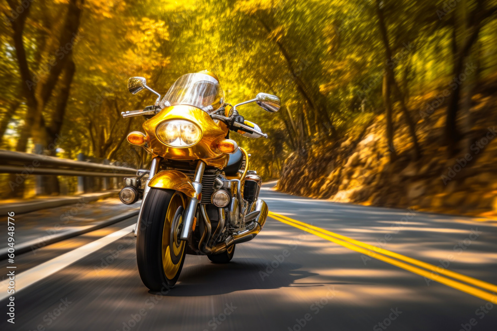 Obraz premium summer travel motorcycle ride generative ai