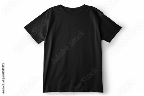 black oversize T shirt mockup hanging isolated on white background with clipping path