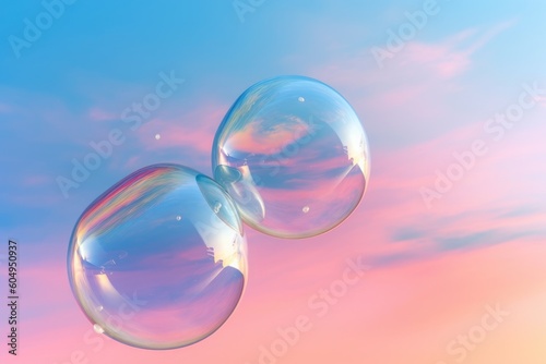 Glistening Dreams: Soap Bubble Soaring through the Sky
